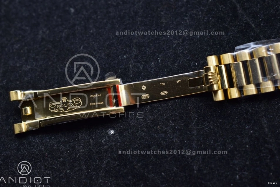 Best QF Dial with YG Gold on President Edition Steel Roman Mark (Gain V5 Bracelet vr3255 36 Weight) DayDate 904L 0224